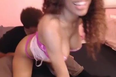 Busty black babe teases with her bf on cam - camgirlsuntamed.com