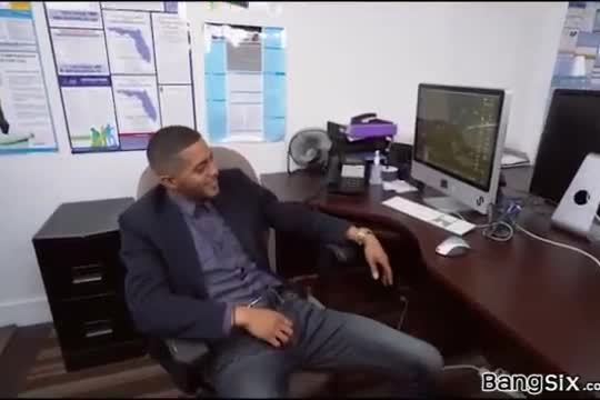 Black hoe sucking her boss in the office